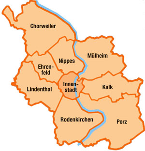 Karte von Köln